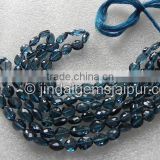 Wholesale Top Grade London Blue Topaz Faceted Nugget Beads
