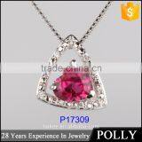 Popular Rubellite 18k Rose Gold Small Diamond Pendants Designs With Color Stone thumbnail-4
