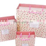 Fashionable Gift Packing Paper Bags,Flower Printed Bags With Handles,Creative Shopping Bags