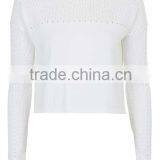 2016 Women Mixed Pointelle Crop HSS3026 thumbnail-1