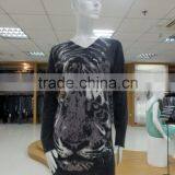 fashion high quality 3D tiger digital print sweater for women