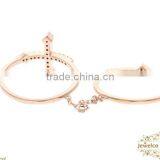 Cross Shape Diamond Designer Chain Ring, 14K Gold Diamond Ring Jewelry, Pave Gold Ring Jewelry, Natural Diamond Ring Jewelry thumbnail-2