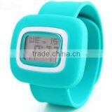 2015 Light Blue Silicone Rubber Digital Watch for Kids