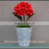 Garden Plant Pot, 4 Pcs Set, 4 Colors Set, 13.5cm Dia, Stoneware Glaze thumbnail-1