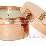 2015 Hot Sale Solid Copper Candle Jar with Lids/Copper Candle Container/christmas candle jars/Candle Holder