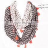 >>SS New Design Fashionable Striped Tassel Infinity Scarf/ thumbnail-3