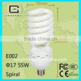 E002 220-240V 50/60Hz spiral energy saving bulb cfl bulb with cheap price and durable performance