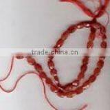 Carnelian Oval Fac. Beads