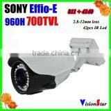 Surveillance Video System 2.8-12mm Varifocal Lens 42pcs ir Leds With OSD BNC Output 700TVL Effio-e CCTV Bullet Camera VisionStar thumbnail-1