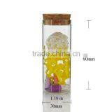 30*80mm Mini Tall Clear Slender Glass Bottles with Corks for Favors, Crafting and Creating