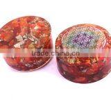 Carnelian Flower Of Life Orgonite Energy Tower Buster : Energetic Space Protectors thumbnail-5
