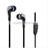 in ear flat wire earphones with mic for moblie phone /PC