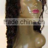 14"Stock Lace Front Wig With Human Hair Wavy Curl thumbnail-1