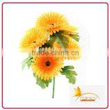 10 Heads Yellow Silk Gerbera Daisy Flowers