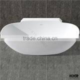 Italian style elegant modern glossy white composite stone bathtub