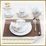 Wholesale royal bone china dinner set, used restaurant dinnerware, plate for wedding decoration