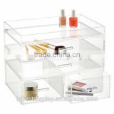 fashion customized Shenzhen factory wholesale acrylic makeup box/clear acrylic cosmetic makeup organizer with drawers