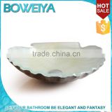 Small Size Ivory Shell Shape Basin Bathroom With Waste