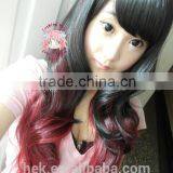 High Quality Hand Tied Machine Made Synthetic Fiber Women's Wig thumbnail-4