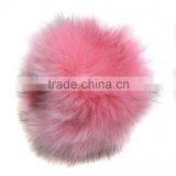 Plain Red Color Round Circle Rabbit Fur Scarf thumbnail-2