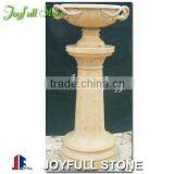 Granite Big Pedestal Planter, Yellow Granite Flower Pot With Column Pedestal thumbnail-4