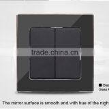 European Standard Glass Acrylic Material 2 Gang 1 Way or 2 Way Electrical Lighting Switch