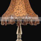 Luxury Table Lamp With Brown Color Fabric Cover thumbnail-1