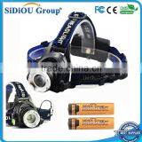 Sidiou Group 1800Lm XM-L T6 10W Focus LED Headlamp Light With 2 X 3.7V 3000mAh 18650 Rechargeable Battery and Battery Charger thumbnail-1