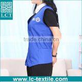 Solid Blue Colored 100% Cotton Womens Work Vest With Embroidery thumbnail-2