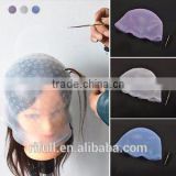 Disposable Hair Color Highlighting Cap Hat w/ Metal Hook