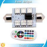 RGB Led Bulb With Controller 5050 6SMD dc 12V Festoon Lighting