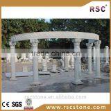 Big Round Marble Gazebo With Lady Statue Carving thumbnail-1
