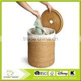 Hand Woven Rattan Laundry Hamper, Natural thumbnail-3