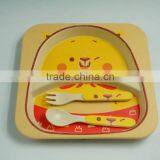 Green Best Selling Baby Bowl, Spoon Bowl Cup Bamboo Fiber Eco-friendly Baby Dinner Set thumbnail-5