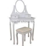Make Up Table With Bench, Wooden Dressing Table With Mirror and Stool, Bedroom Wooden Furniture thumbnail-4