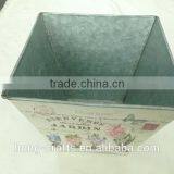 2016 Lavender Design Paper Decal Metal Square Flower Pot for Garden thumbnail-4