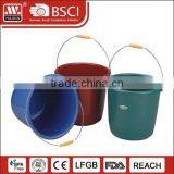 6L-13L Wholesale Plastic Cheap Recycled PP construction/bulding Barrel with Metal Handle Plastic Bucket with lid