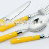 Stainless Steel Colored Plastic Handle Cutlery Set, Tableware Set thumbnail-2