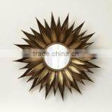 Brass Antique Sun Design Wall Fancy Mirror thumbnail-1