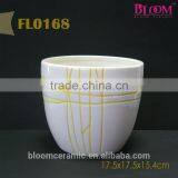 White Ceramic Cylinder Pot thumbnail-4