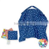 Blue White Stars Baby Mum Breastfeeding Nursing Cover Up Udder Covers Cotton Blanket Shawl