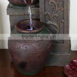 Tiered Pottery Tabletop Water Fountain With LED Lights thumbnail-2