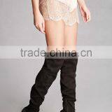 Sexy Ladies Shorts Eyelash Lace Scalloped Hem Satin 100% Polyester Shorts Extender thumbnail-3