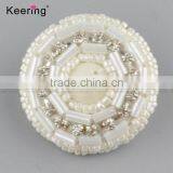 Wholesale Custom White Beaded Rhinestone Buttons for Clothing WBKA-294 thumbnail-1