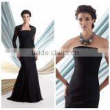 Two Piece Long Sleeve Lace Evening Women Sex Black Party Dress thumbnail-1