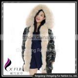 CX-G-P-03B Women Fashion Fur Jacket With Fur Inside Fur Collar Parka thumbnail-6