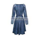 Maxnegio Cute Vintage Style Denim Knee-lenth Slim Dress thumbnail-4