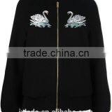 Cheap Heavey Fleece Fabric Black Animal Print Jacket for Womren thumbnail-3