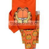 orange lion pattern kids pajamas suits baby fashion 2pcs pyjamas boys nightgown