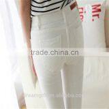 New Women's Fashion Straight Jeans Ripped Holes Female Long Term Mid Waist Cotton Washed Denim Pants thumbnail-3